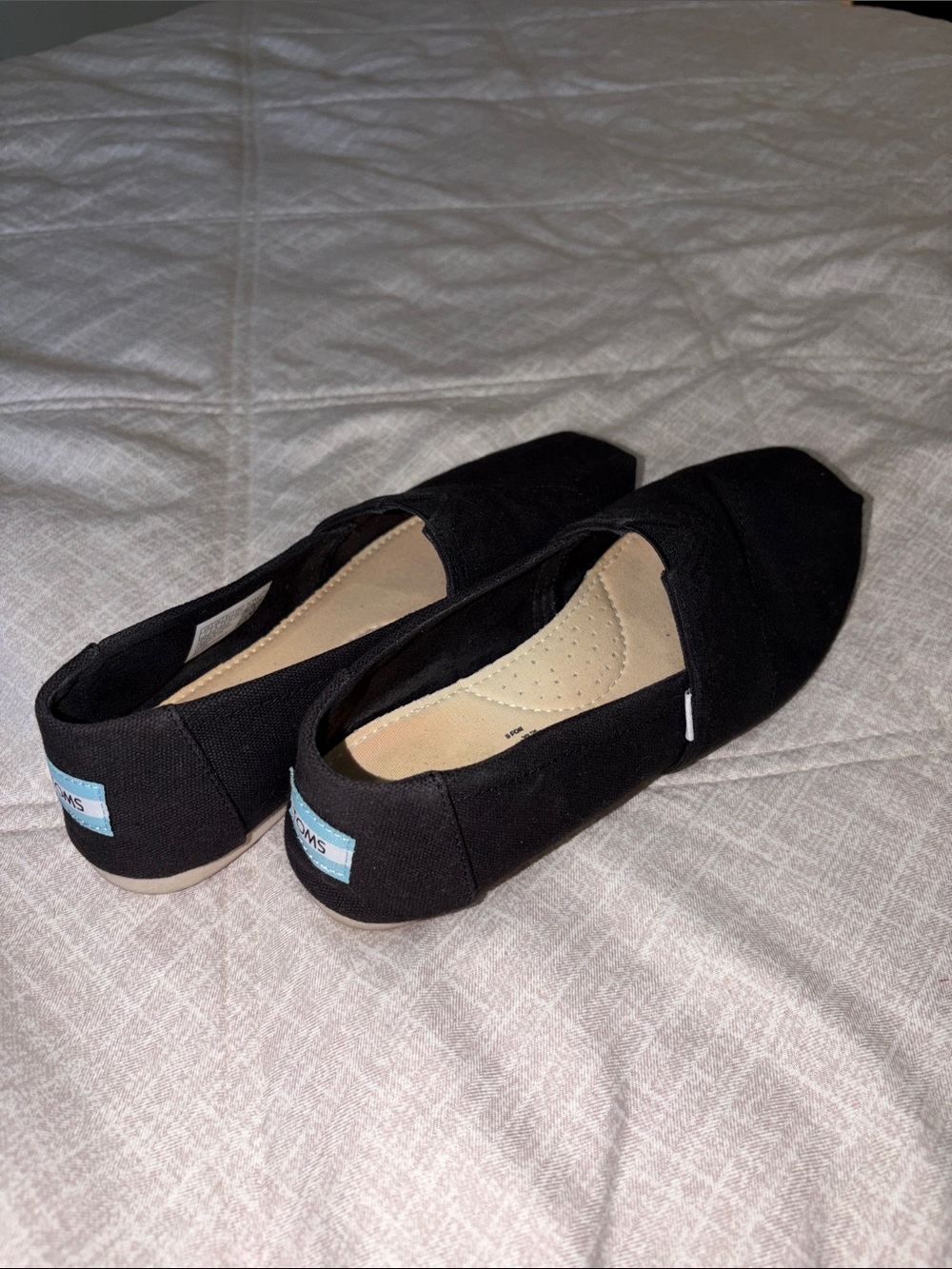 Toms Black Canvas Slip-On Flats